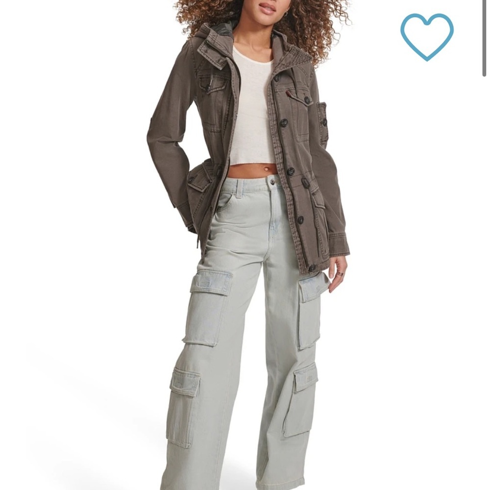 Levi's Women's Hooded Military Jacket in Gray. Size Small. Worn Once. - Picture 4 of 11